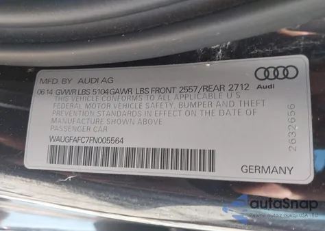 2015 Audi A6 2.0T Premium from USA, damaged, VIN WAUGFAFC7FN005564